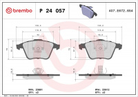 Sada brzdových destiček BREMBO P24057 - VOLVO