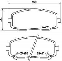 Sada brzdových destiček BREMBO P30032 - HYUNDAI, KIA Sada brzdových destiček BREMBO P30032 - HYUNDAI, KIA