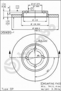 Brzdový kotouč BREMBO 08.3774.10 - MITSUBISHI