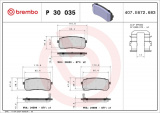 Sada brzdových destiček BREMBO P30035 - HYUNDAI, KIA