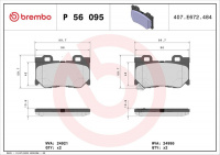 Sada brzdových destiček BREMBO P56095 - INFINITI, NISSAN