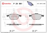 Sada brzdových destiček BREMBO P24061 - FORD, VOLVO