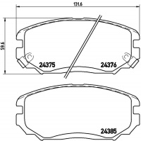 Sada brzdových destiček BREMBO P30038 - HYUNDAI