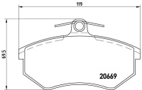 Sada brzdových destiček BREMBO P85093 - AUDI