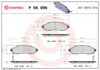 Sada brzdových destiček BREMBO P56096 - NISSAN