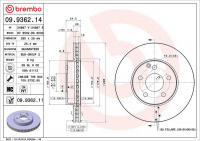 Brzdový kotouč BREMBO 09.9362.11