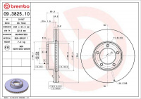 Brzdový kotouč BREMBO 09.3825.10 - DAIMLER, JAGUAR Brzdový kotouč BREMBO 09.3825.10 - DAIMLER, JAGUAR
