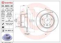 Brzdový kotouč BREMBO 08.6853.81 Brzdový kotouč BREMBO 08.6853.81