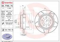 Brzdový kotouč BREMBO MAX 08.7765.75 - VOLVO