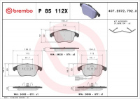 Sada brzdových destiček BREMBO P85112X - AUDI, SEAT, ŠKODA