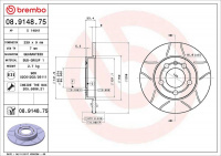 Brzdový kotouč BREMBO MAX 08.9148.75 - AUDI, ŠKODA, VW