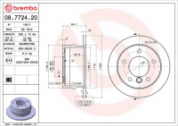 Brzdový kotouč BREMBO 08.7724.20 - MERCEDES-BENZ