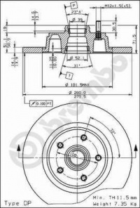 Brzdový kotouč BREMBO 08.4875.10 - VOLVO Brzdový kotouč BREMBO 08.4875.10 - VOLVO
