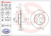 Brzdový kotouč BREMBO 09.5457.31 Brzdový kotouč BREMBO 09.5457.31
