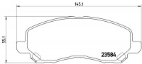 Sada brzdových destiček BREMBO P11026 - CHRYSLER, DODGE, JEEP, LANCIA
