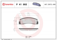 Sada brzdových destiček BREMBO P41002 - LADA
