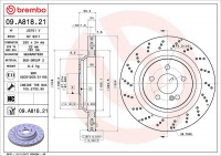 Brzdový kotouč BREMBO 09.A818.21 - MERCEDES-BENZ Brzdový kotouč BREMBO 09.A818.21 - MERCEDES-BENZ