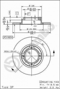 Brzdový kotouč BREMBO 08.6858.10 - SUBARU Brzdový kotouč BREMBO 08.6858.10 - SUBARU
