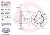 Brzdový kotouč BREMBO MAX 09.3090.75 - DAEWOO