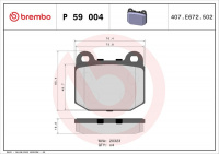 Sada brzdových destiček BREMBO P59004 - OPEL