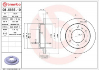 Brzdový kotouč BREMBO 08.6865.10 - ISUZU Brzdový kotouč BREMBO 08.6865.10 - ISUZU