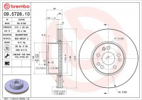 Brzdový kotouč BREMBO 09.5726.10 - MERCEDES-BENZ Brzdový kotouč BREMBO 09.5726.10 - MERCEDES-BENZ