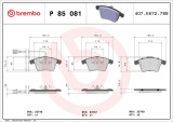 Sada brzdových destiček BREMBO P85081 - VW