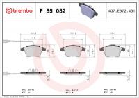 Sada brzdových destiček BREMBO P85082 - VW Sada brzdových destiček BREMBO P85082 - VW