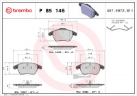 Sada brzdových destiček BREMBO P85146 Sada brzdových destiček BREMBO P85146
