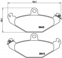 Sada brzdových destiček BREMBO P59026 - LOTUS, OPEL