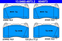 Sada brzdových destiček ATE 13.0460-4973 (AT 604973) - MITSUBISHI