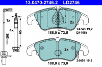 Sada brzdových destiček ATE Ceramic 13.0470-2746 (AT LD2746) - AUDI Sada brzdových destiček ATE Ceramic 13.0470-2746 (AT LD2746) - AUDI