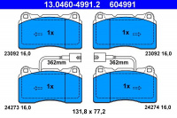 Sada brzdových destiček ATE 13.0460-4991 (AT 604991) - ALFA ROMEO Sada brzdových destiček ATE 13.0460-4991 (AT 604991) - ALFA ROMEO