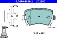 Sada brzdových destiček ATE Ceramic 13.0470-2880 (AT LD2880) - AUDI, SEAT, ŠKODA, VW Sada brzdových destiček ATE Ceramic 13.0470-2880 (AT LD2880) - AUDI, SEAT, ŠKODA, VW