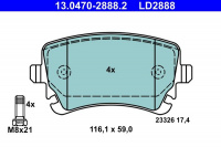 Sada brzdových destiček ATE Ceramic 13.0470-2888 (AT LD2888) - AUDI Sada brzdových destiček ATE Ceramic 13.0470-2888 (AT LD2888) - AUDI