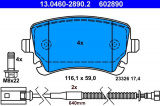 Sada brzdových destiček ATE 13.0460-2890 (AT 602890) - VW