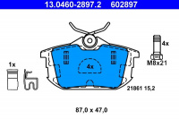 Sada brzdových destiček ATE 13.0460-2897 (AT 602897) - MITSUBISHI, SMART