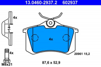 Sada brzdových destiček ATE 13.0460-2937 (AT 602937) - VW Sada brzdových destiček ATE 13.0460-2937 (AT 602937) - VW