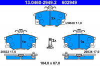 Sada brzdových destiček ATE 13.0460-2949 (AT 602949) - ALFA ROMEO, FIAT, LANCIA Sada brzdových destiček ATE 13.0460-2949 (AT 602949) - ALFA ROMEO, FIAT, LANCIA