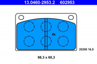 Sada brzdových destiček ATE 13.0460-2953 (AT 602953) - VOLVO