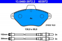 Sada brzdových destiček ATE 13.0460-3972 (AT 603972) - CITROËN Sada brzdových destiček ATE 13.0460-3972 (AT 603972) - CITROËN