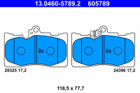 Sada brzdových destiček ATE 13.0460-5789 (AT 605789) - LEXUS