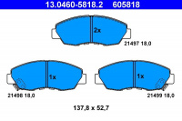 Sada brzdových destiček ATE 13.0460-5818 (AT 605818) - HONDA Sada brzdových destiček ATE 13.0460-5818 (AT 605818) - HONDA