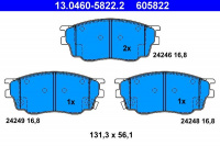 Sada brzdových destiček ATE 13.0460-5822 (AT 605822) - MAZDA Sada brzdových destiček ATE 13.0460-5822 (AT 605822) - MAZDA