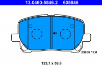 Sada brzdových destiček ATE 13.0460-5846 (AT 605846) - TOYOTA Sada brzdových destiček ATE 13.0460-5846 (AT 605846) - TOYOTA