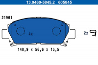 Sada brzdových destiček ATE 13.0460-5845 (AT 605845) - TOYOTA Sada brzdových destiček ATE 13.0460-5845 (AT 605845) - TOYOTA
