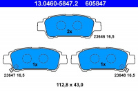 Sada brzdových destiček ATE 13.0460-5847 (AT 605847) - TOYOTA Sada brzdových destiček ATE 13.0460-5847 (AT 605847) - TOYOTA