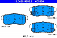 Sada brzdových destiček ATE 13.0460-5856 (AT 605856) - MAZDA Sada brzdových destiček ATE 13.0460-5856 (AT 605856) - MAZDA