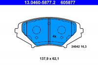 Sada brzdových destiček ATE 13.0460-5877 (AT 605877) - MAZDA Sada brzdových destiček ATE 13.0460-5877 (AT 605877) - MAZDA