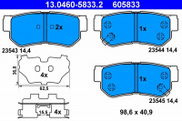 Sada brzdových destiček ATE 13.0460-5833 (AT 605833) - HYUNDAI, KIA Sada brzdových destiček ATE 13.0460-5833 (AT 605833) - HYUNDAI, KIA